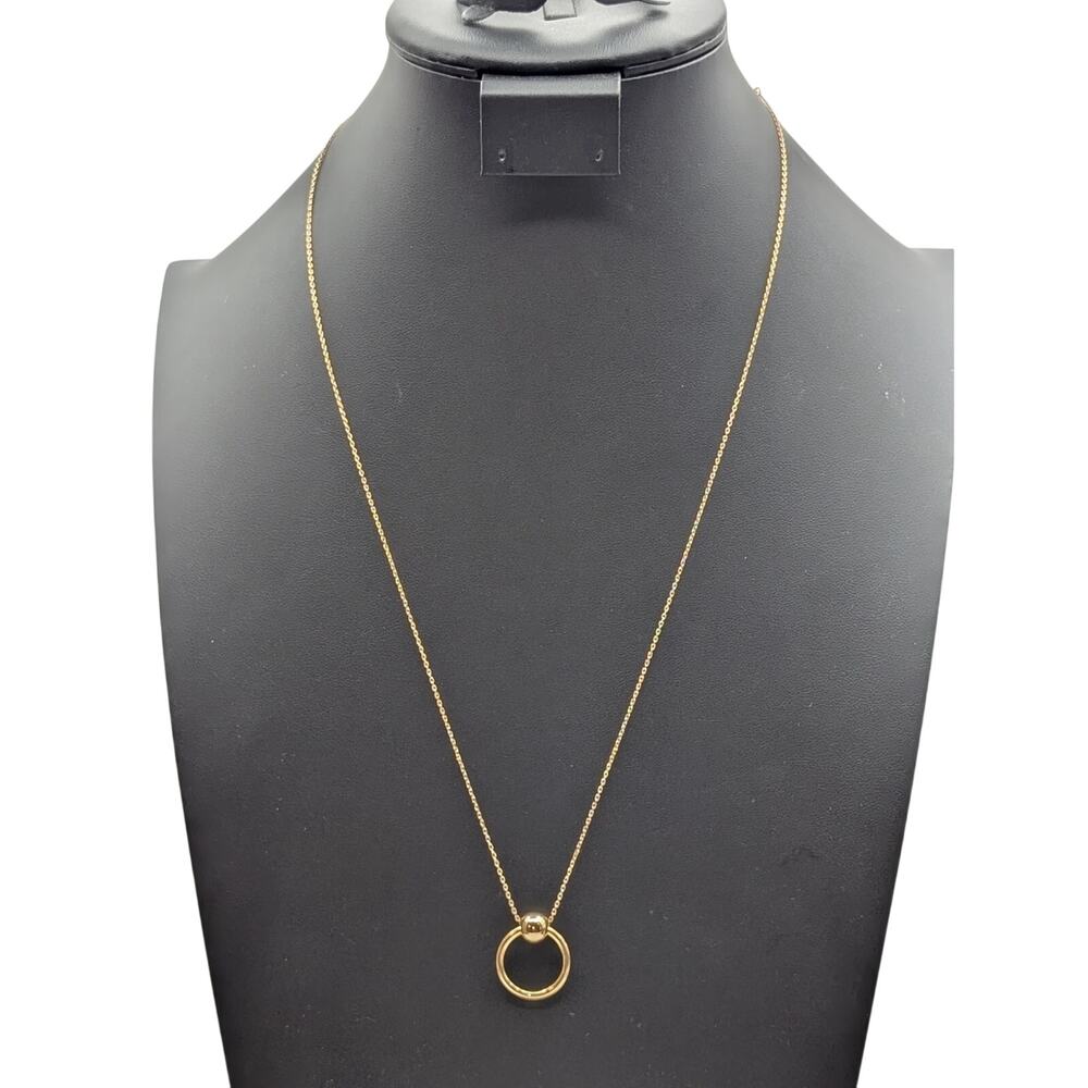 Gold Tone Helix Pendant Chain 21.5"-24.5" Necklace
